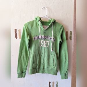 Green hooded sweatshirt